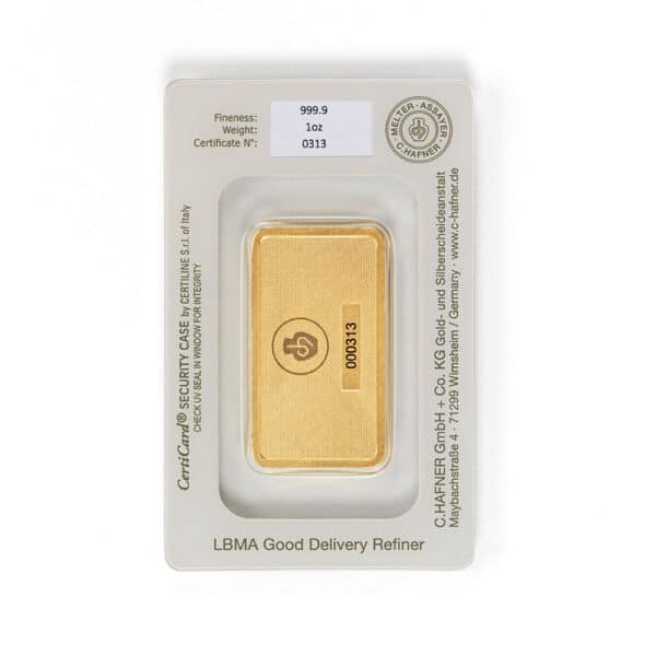 Goldbarren 1oz - C. Hafner – Bild 2