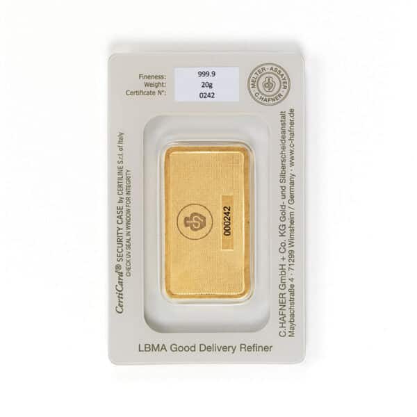 Goldbarren 20g - C. Hafner – Bild 2