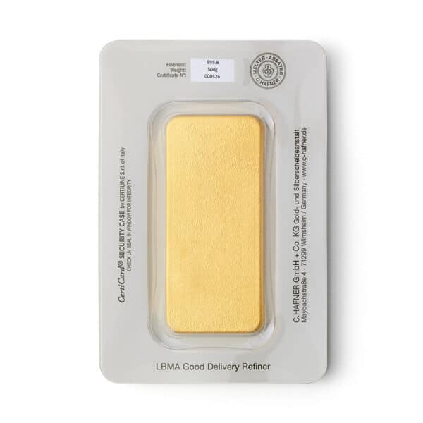 Goldbarren 500g - C. Hafner – Bild 2