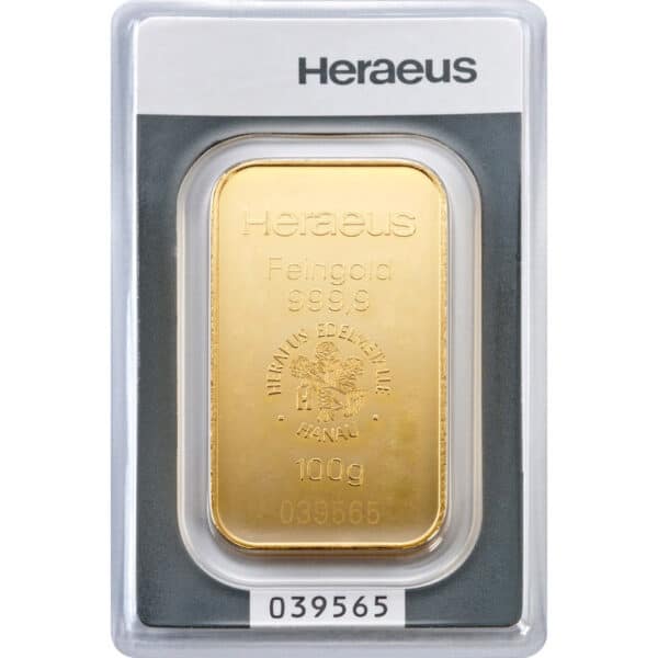 Goldbarren 100g - Heraeus