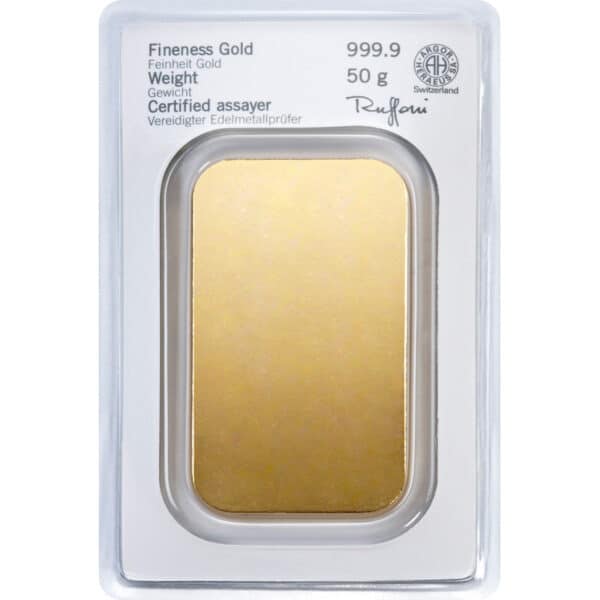 Goldbarren 50g - Heraeus – Bild 2