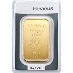Goldbarren 50g - Heraeus