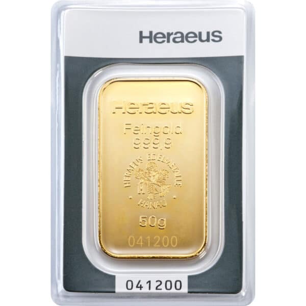 Goldbarren 50g - Heraeus